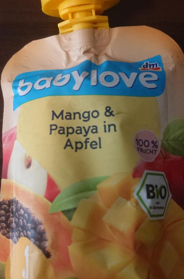 Fotografie - Babylove BIO příkrm v sáčku mango & papája