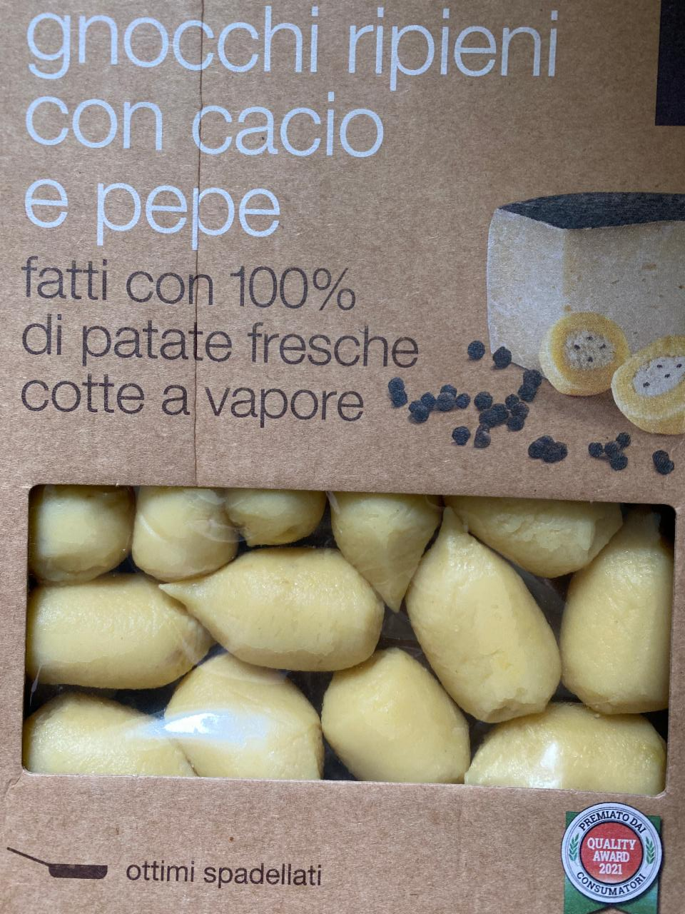 Fotografie - bramborové gnocchi plněné sýrem pecorino