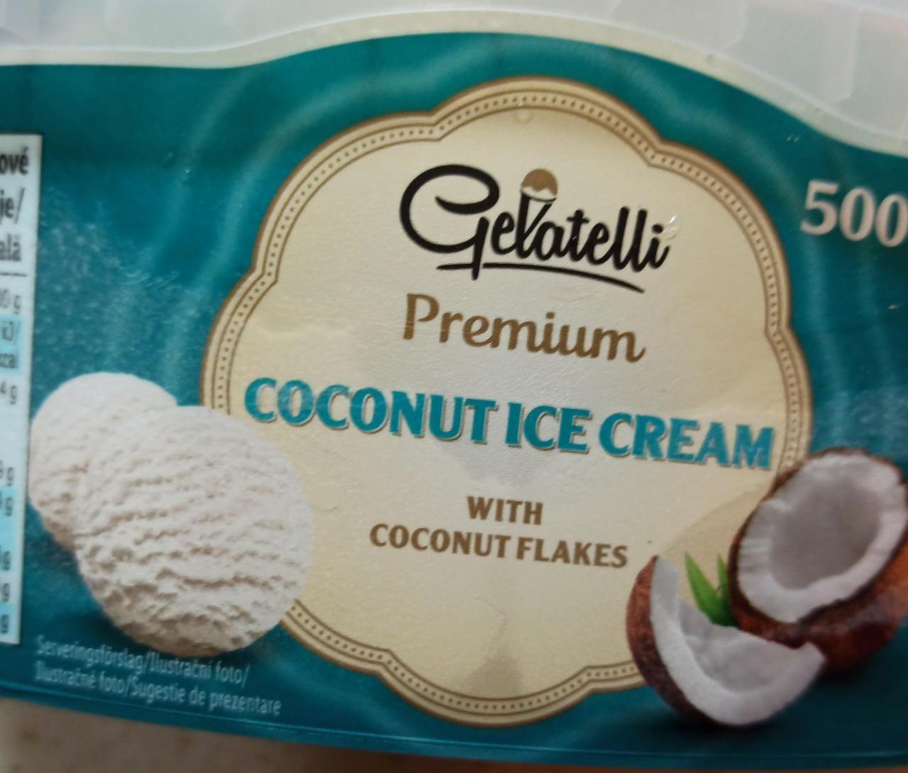 Fotografie - Premium Coconut ice cream with coconut flakes Galatelli