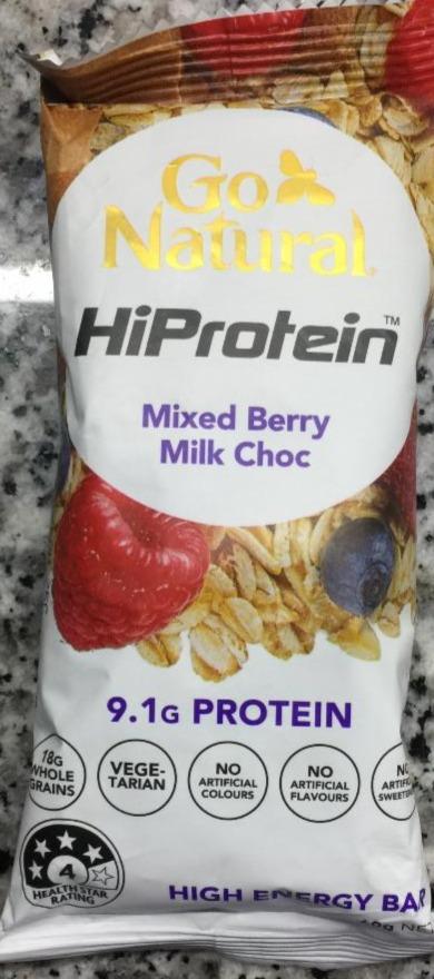 Fotografie - HiProtein Mixed Berry Milk Choc Go Natural