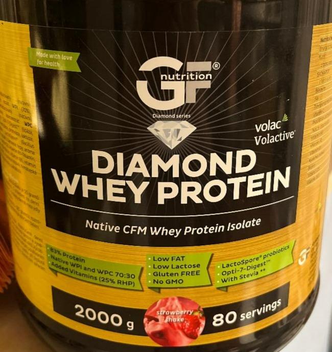 Fotografie - Diamond Whey Protein Strawberry Shake GF Nutrition