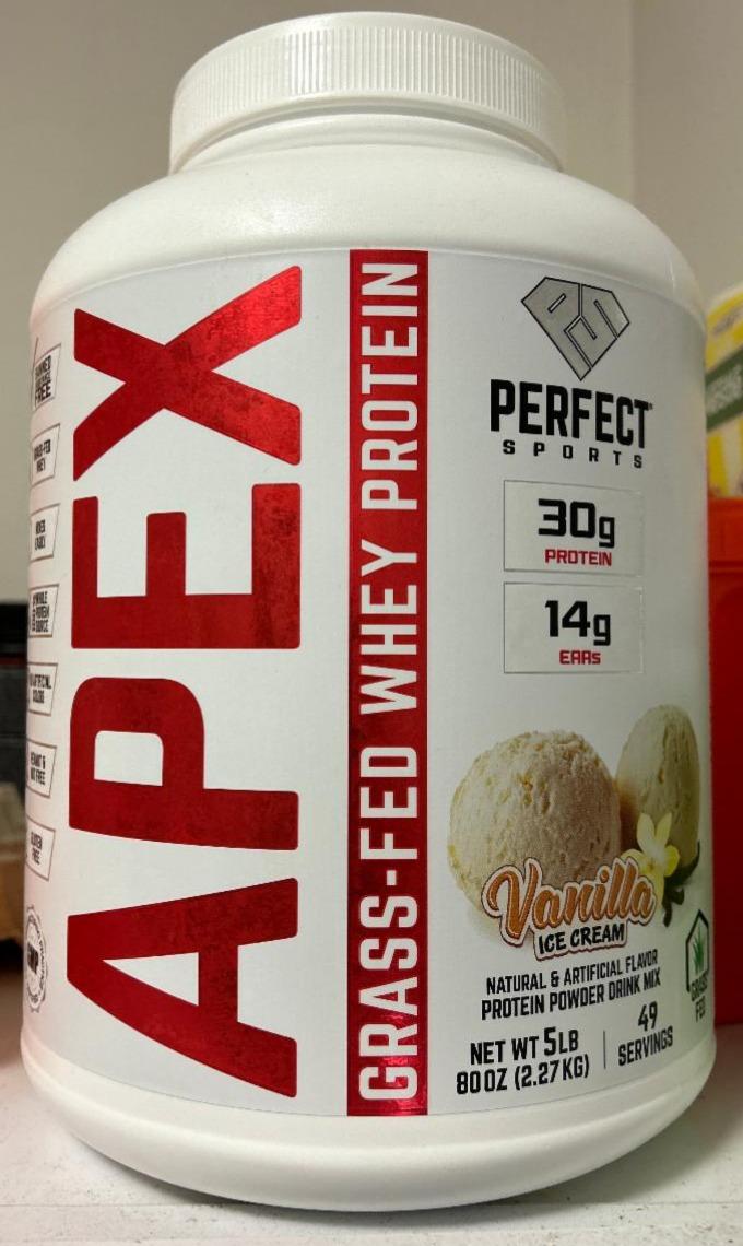 Fotografie - Apex Grass-Fed Whey Protein Vanilla Ice Cream Perfect Sports