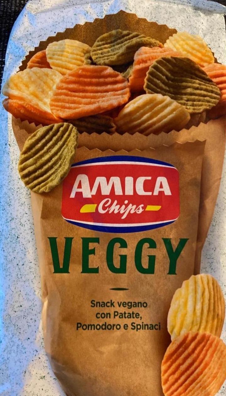 Fotografie - Veggy snack vegano, con patate, pomodoro e spinaci Amica Chips