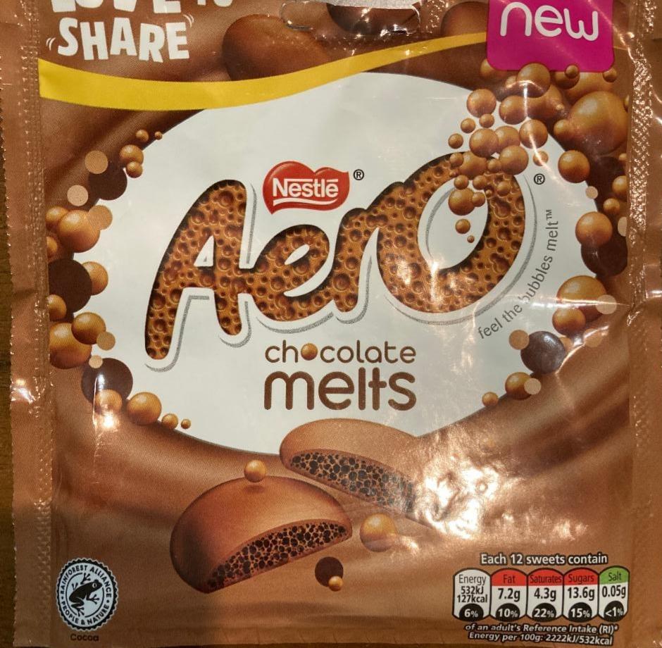 Fotografie - Aero chocolate melts Nestlé