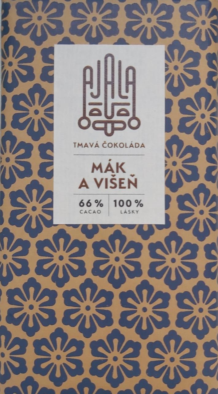 Fotografie - Tmavá čokoláda Mák a Višeň 66% cacao Ajala