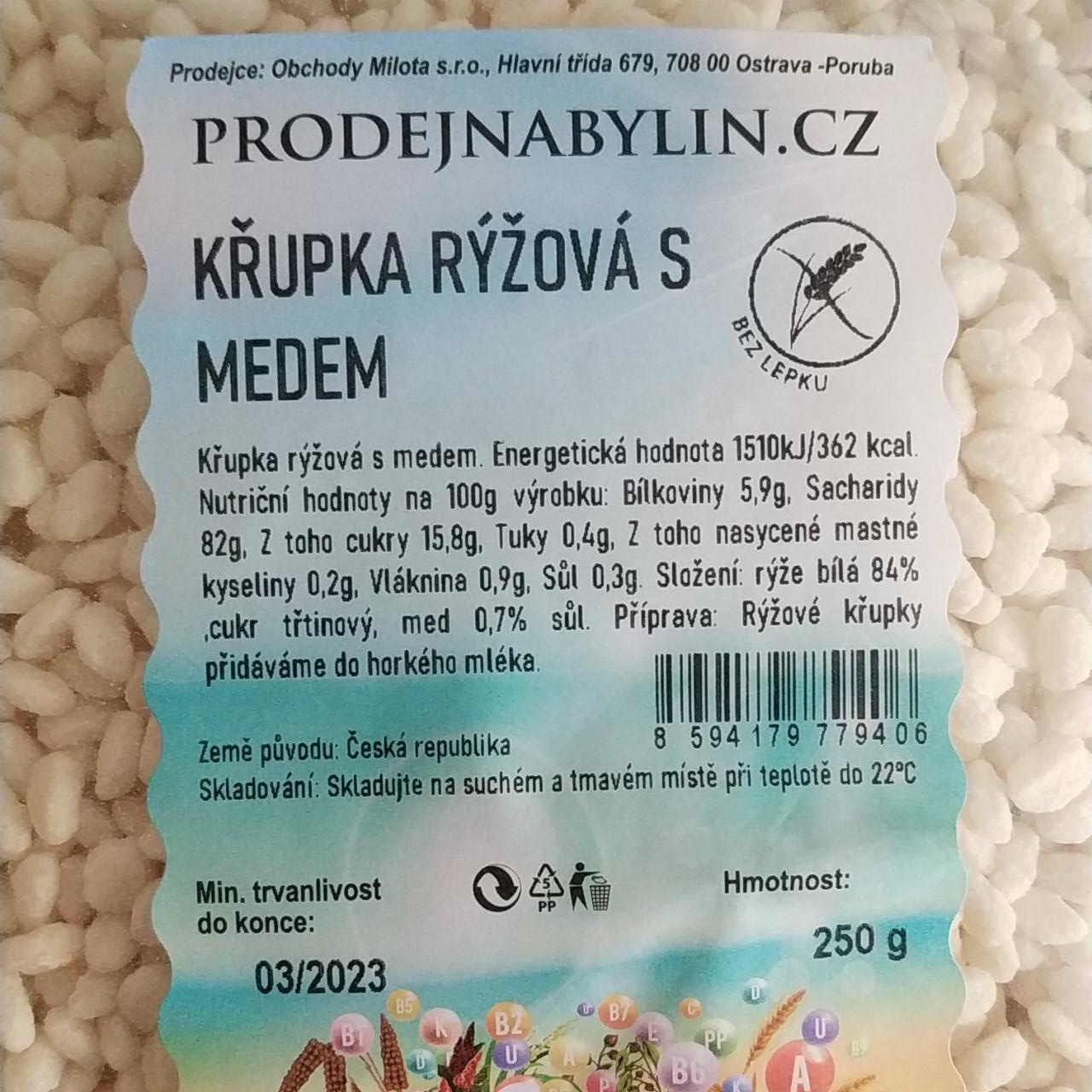 Fotografie - Křupka rýžová s medem ProdejnaBylin.cz