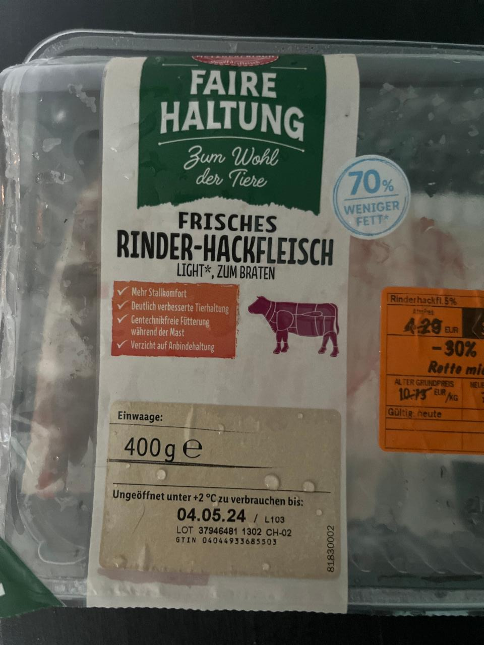 Fotografie - Frisches Rinder-Hackfleisch light Metzgerfrisch