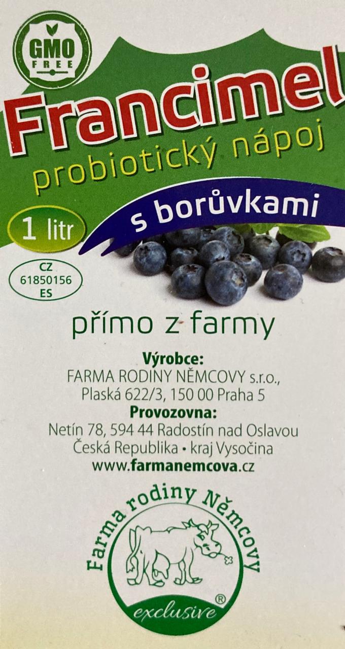 Fotografie - Francimel probiotický nápoj s borůvkami Farma rodiny Němcovy