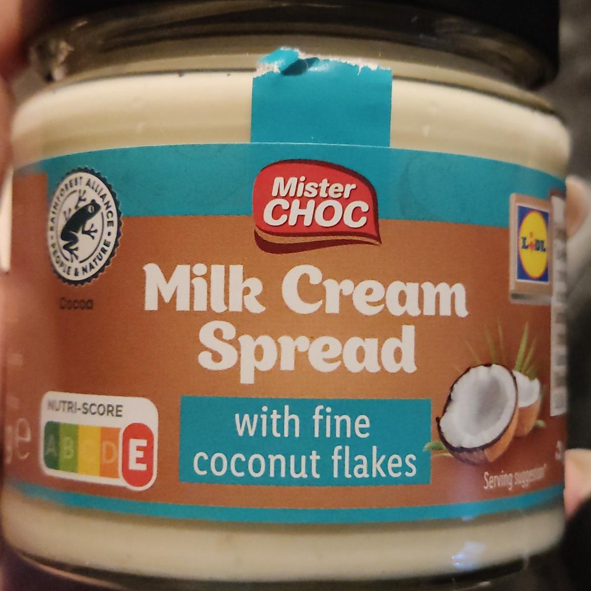 Fotografie - Milk Cream Spread with fine coconut flakes Mister Choc