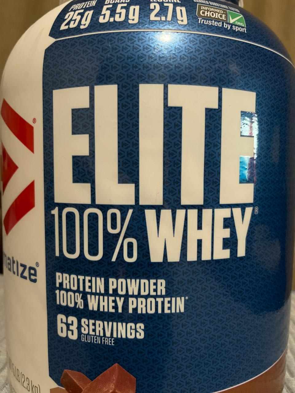 Fotografie - Elite 100%whey protein chocolate fudge Dymatize