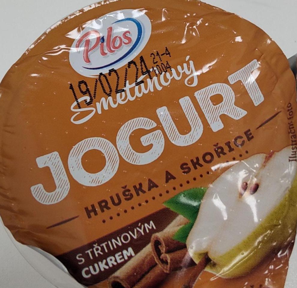 Fotografie - Smetanový jogurt hruška a skořice s třtinovým cukrem Pilos