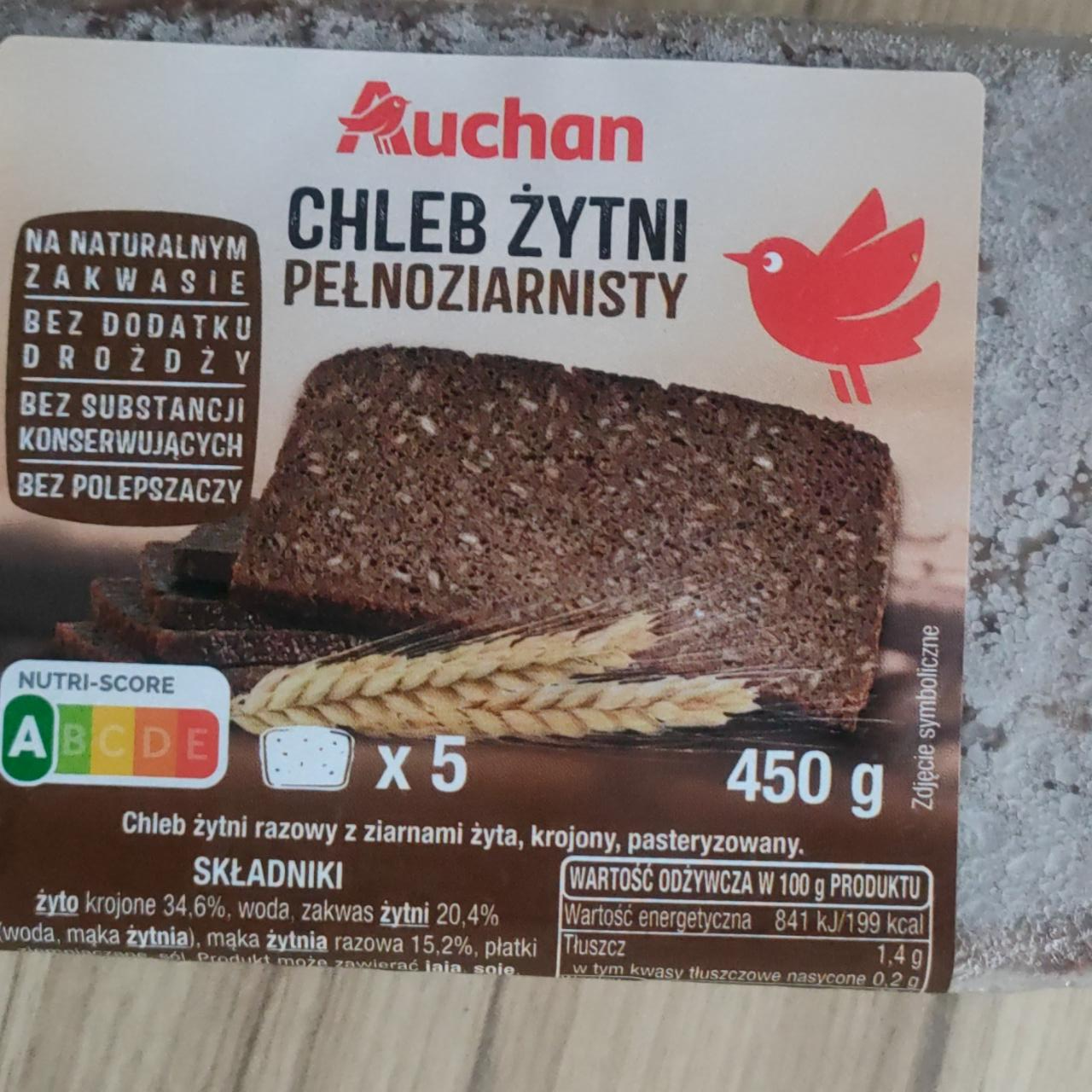 Fotografie - Chleb żytni pełnoziarnisty Auchan