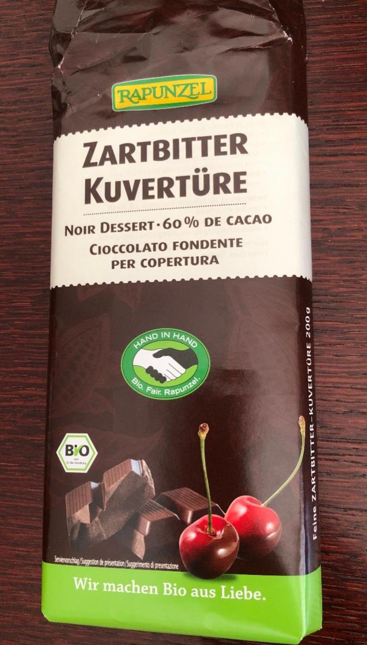 Fotografie - Bio Zartbitter Kuvertüre 60% de cacao Rapunzel