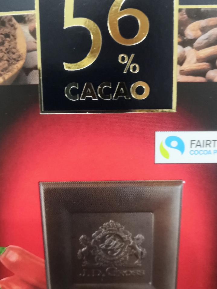 Fotografie - Chilli 56% cacao čokoláda J. D. Gross