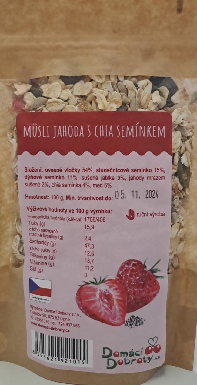 Fotografie - Müsli jahoda s chia semínkem Domácí dobroty.cz