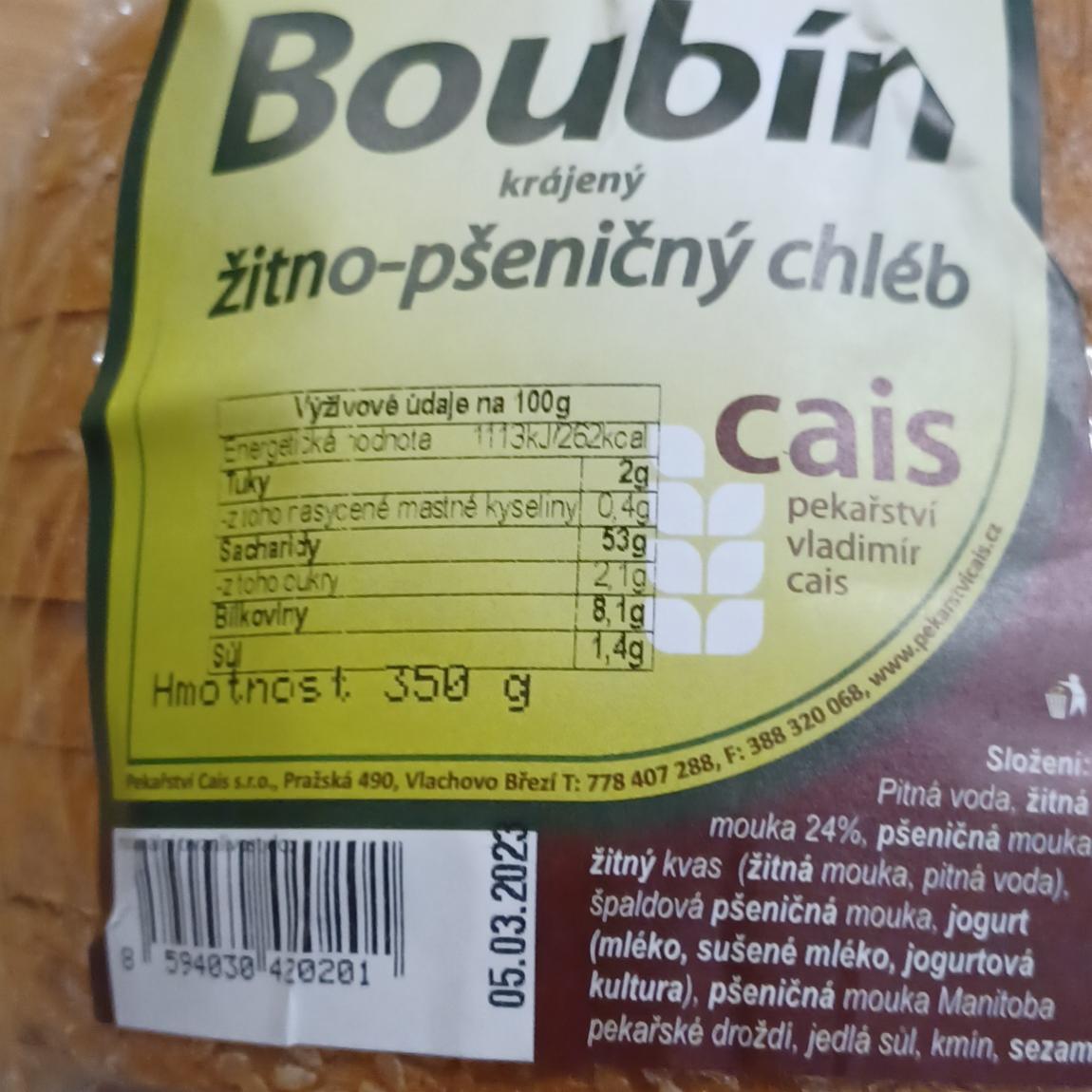 Fotografie - Boubín žitno-pšeničný chléb Pekařství Cais