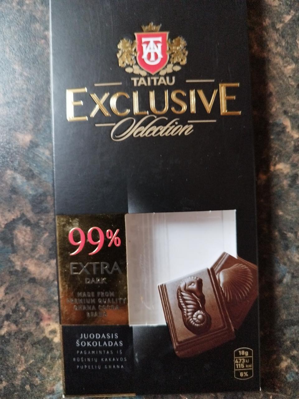 Fotografie - exclusive selection 99% extra dark čokoláda