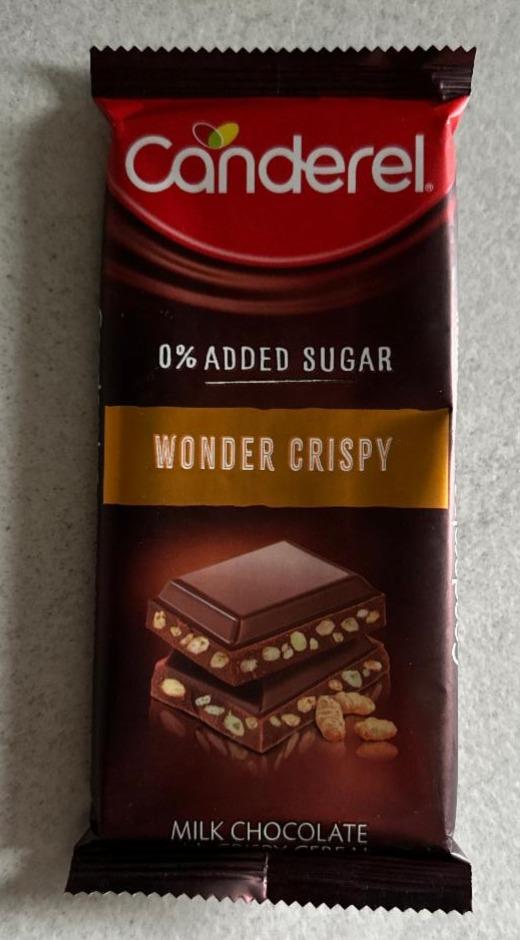 Fotografie - 0% Added Sugar Wonder Crispy Milk Chocolate Canderel