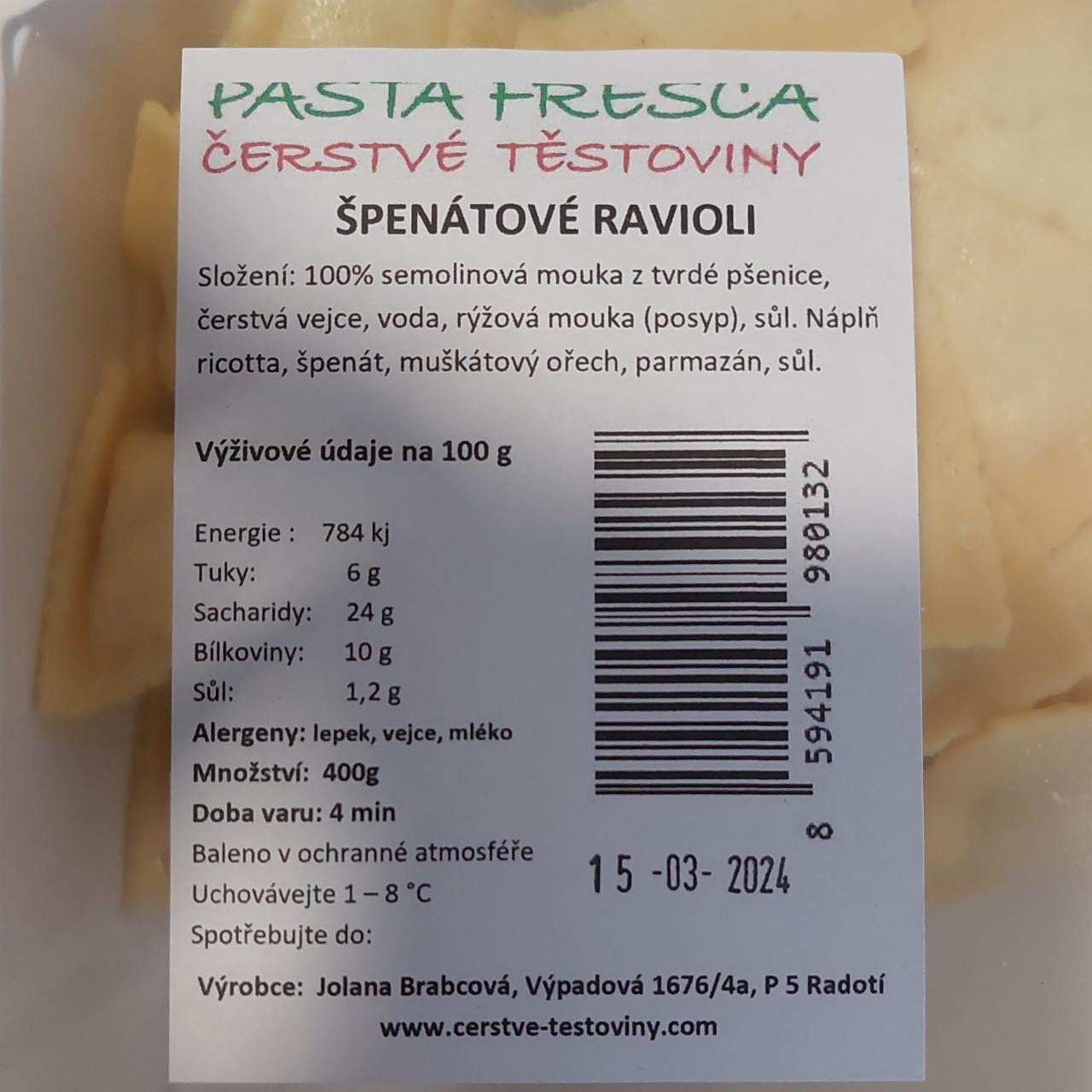 Fotografie - Špenátové Ravioli Pasta Fresca