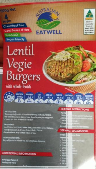 Fotografie - Lentil vegie burgers Australian eatwell