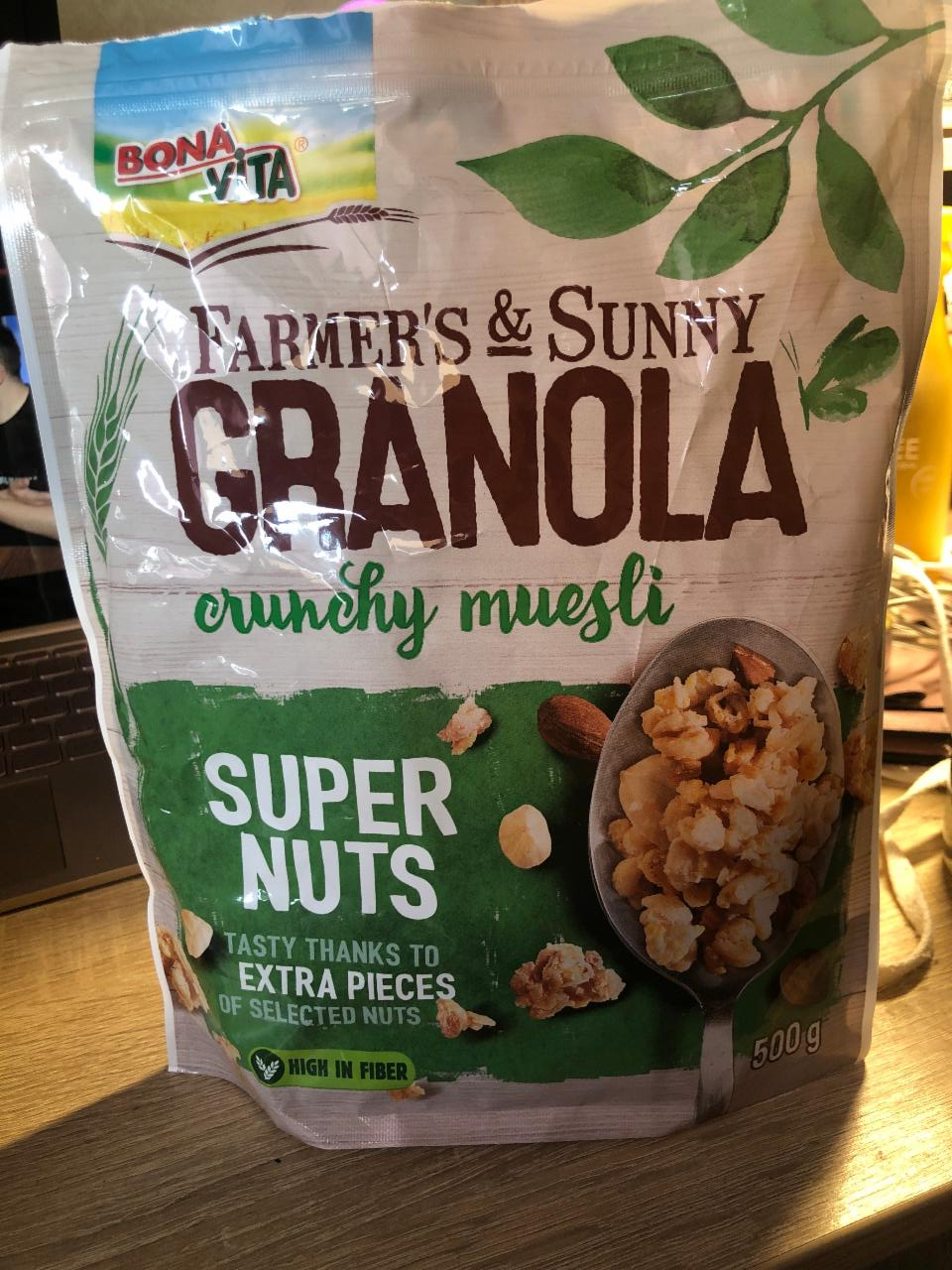 Fotografie - Farmer's & Sunny Granola crunchy muesli Super Nuts Bonavíta