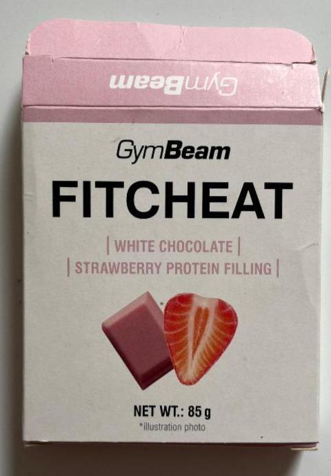 Fotografie - Fitcheat white chocolate strawberry protein filling GymBeam