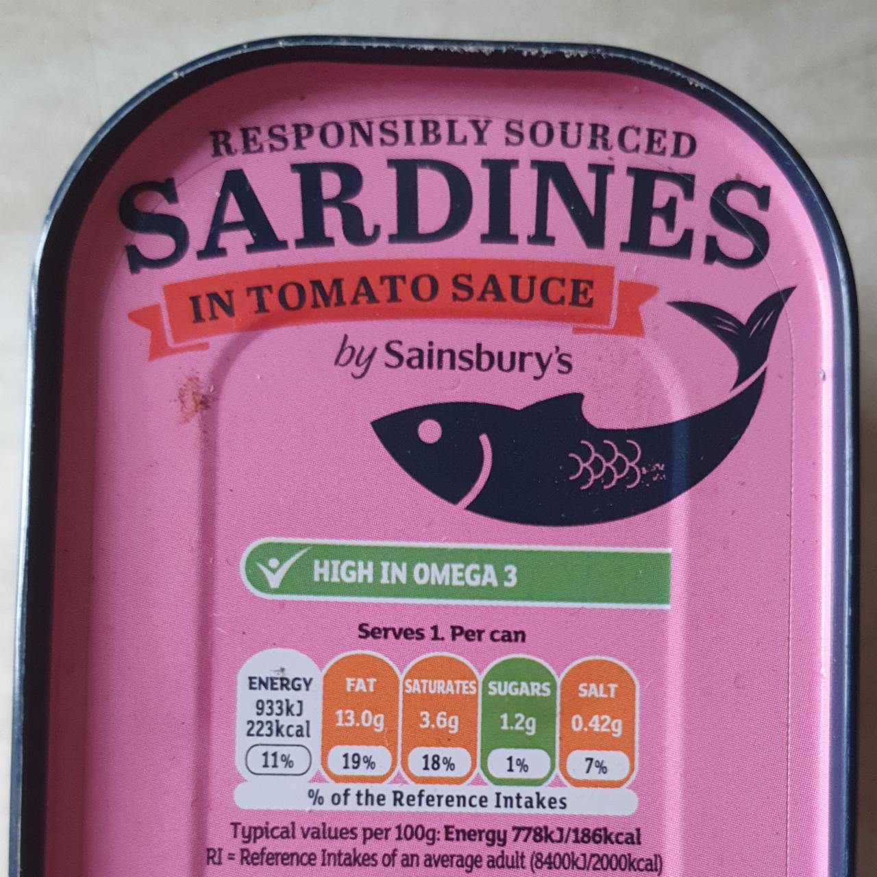Fotografie - Sardines in tomato sauce Sainsbury's