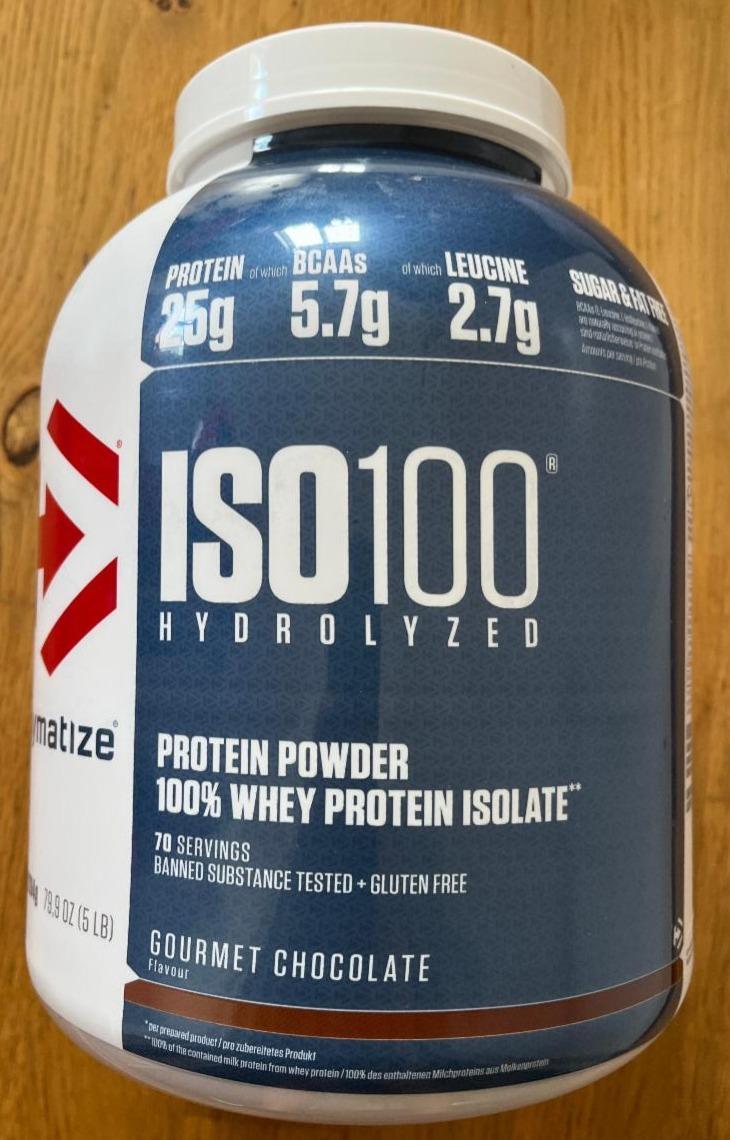Fotografie - ISO 100 Hydrolysed Whey Protein Isolate Gourmet Chocolate Dymatize