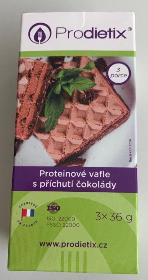 Fotografie - proteinové vafle s příchutí čokolády Prodietix