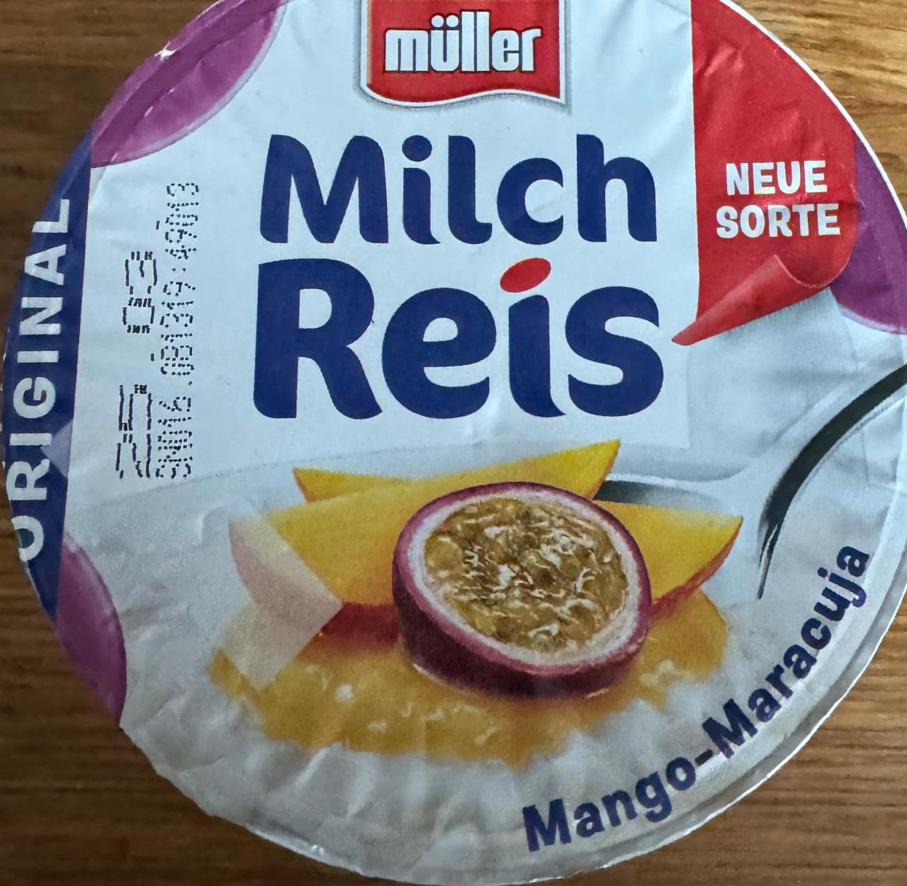Fotografie - Milch Reis mango maracuja Müller