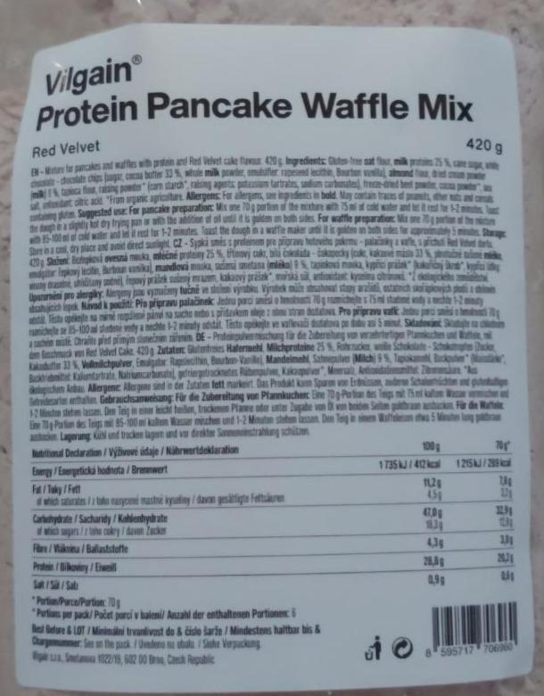 Fotografie - Protein Pancake Waffle Mix Red Velvet Vilgain