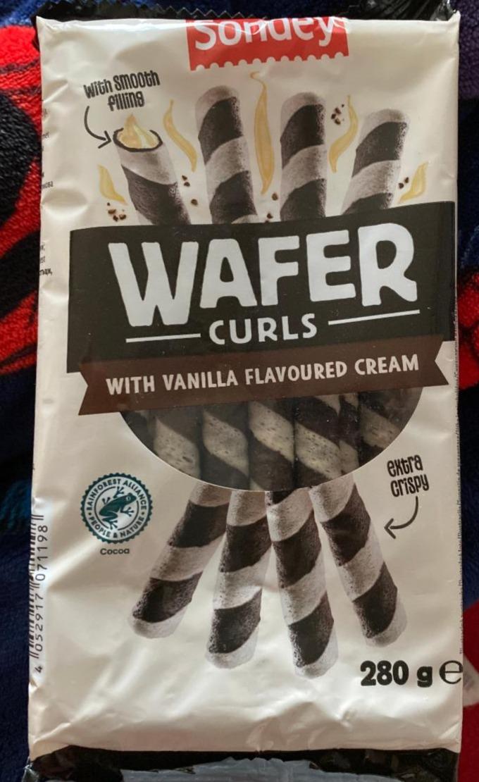 Fotografie - Wafer curls with vanilla flavoured cream Sondey