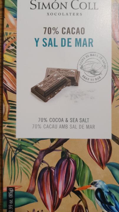 Fotografie - Hořká čokoláda s mořskou solí 70% Simón Coll