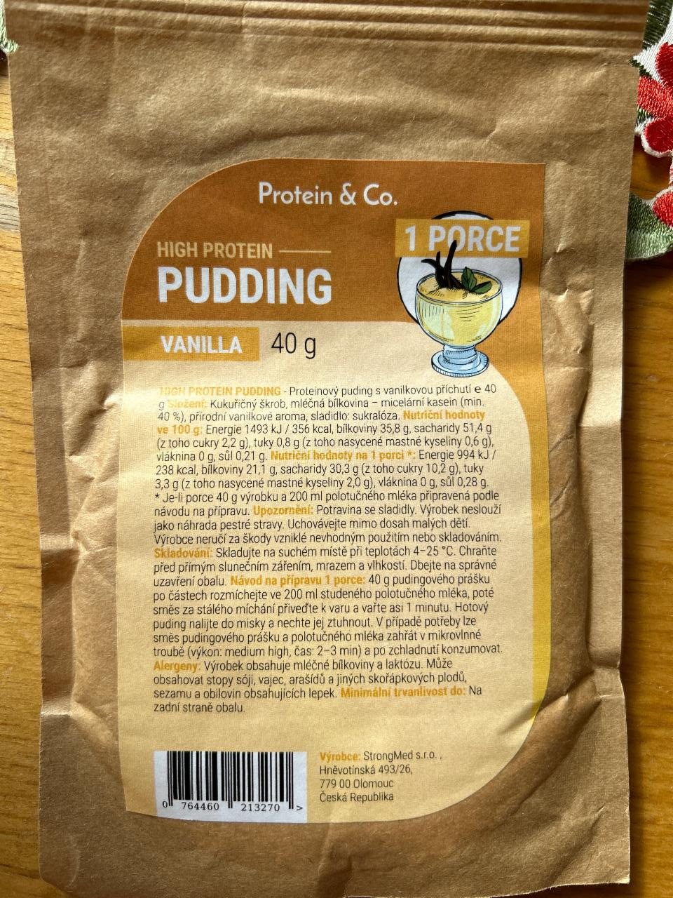Fotografie - High Protein Pudding Vanilla Protein & Co.