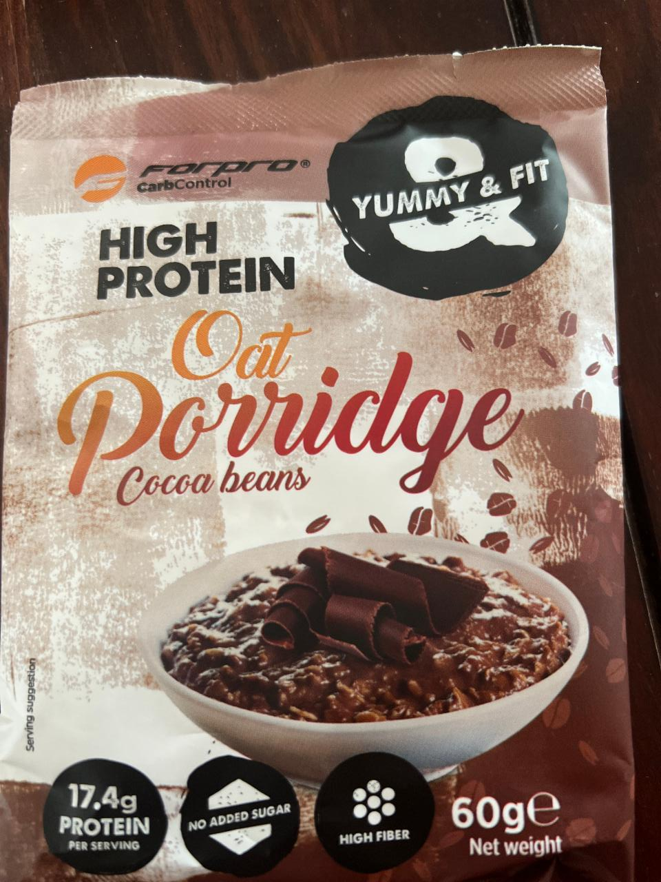 Fotografie - High Protein Oat Porridge Cocoa beans Forpro
