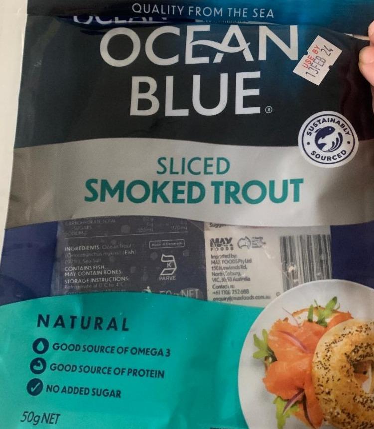 Fotografie - Sliced smoked trout Ocean Blue