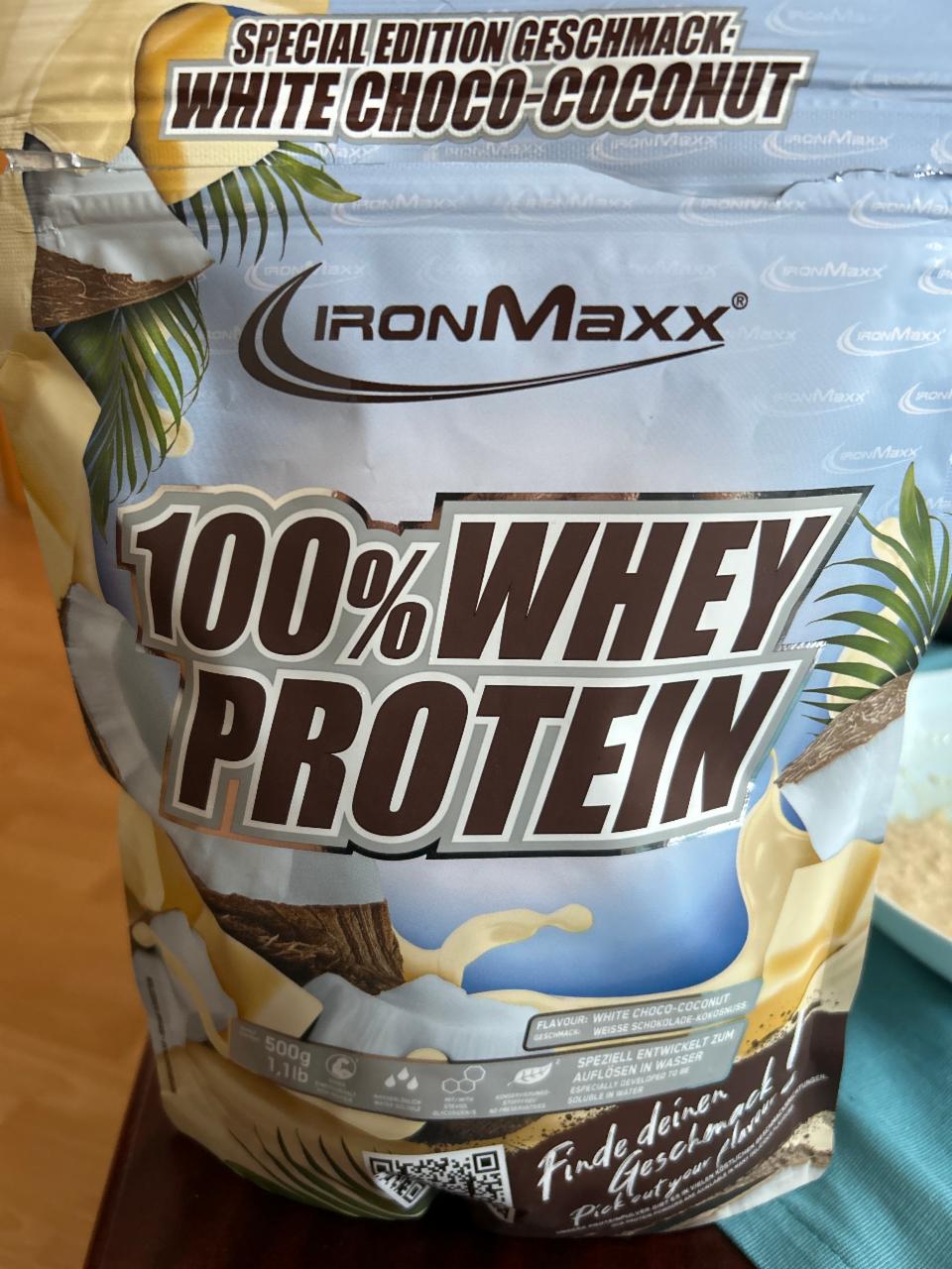 Fotografie - 100% Whey Protein white choco-coconut IronMaxx