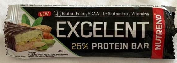 Fotografie - Excelent 25% protein bar almond-pistachio (mandle + pistácie s pistáciemi) Nutrend