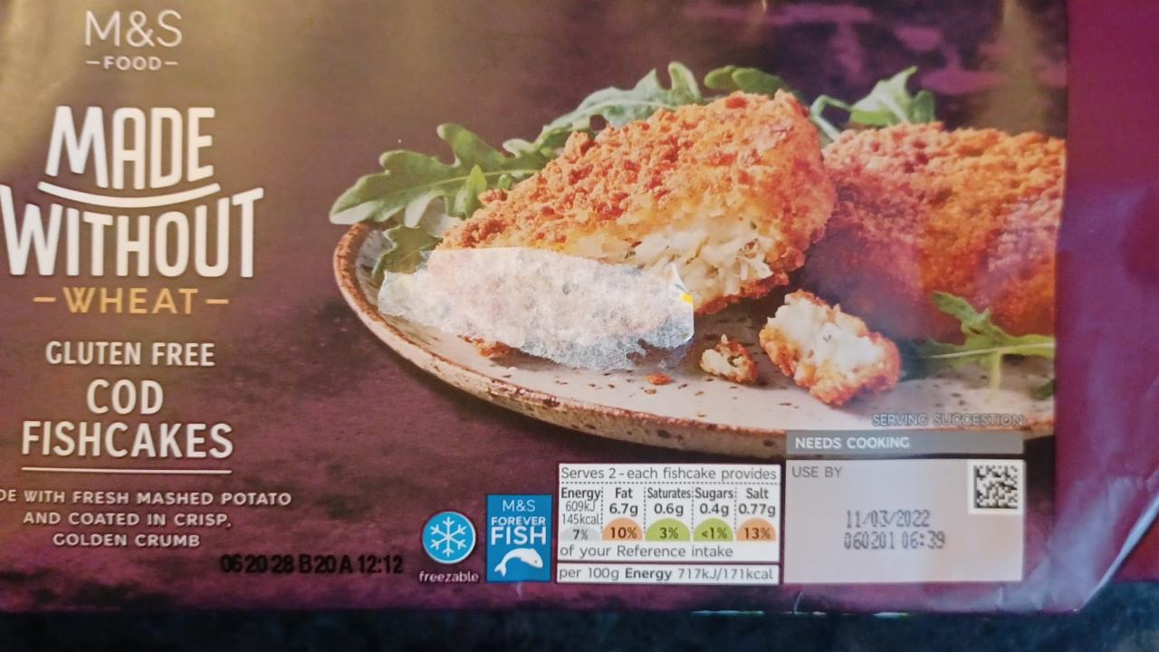 Fotografie - Made Without Wheat gluten free Cod Fishcakes M&S Food
