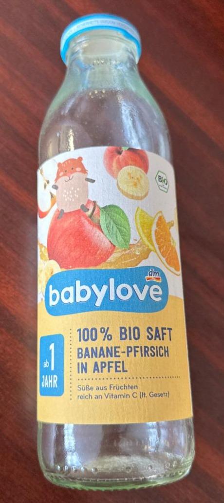 Fotografie - 100% Bio saft banane-pfirsich in apfel Babylove
