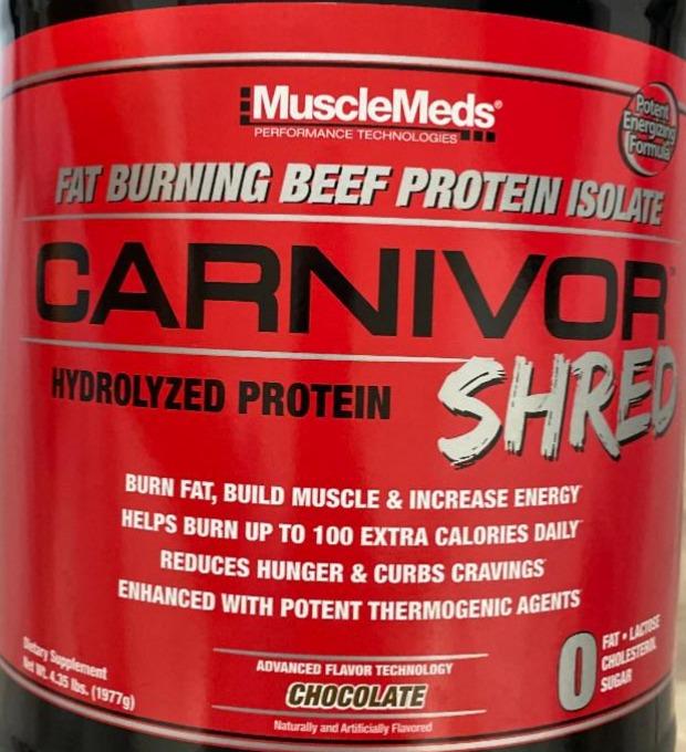 Fotografie - Carnivor Shred Hydrolyzed protein Chocolate MuscleMeds
