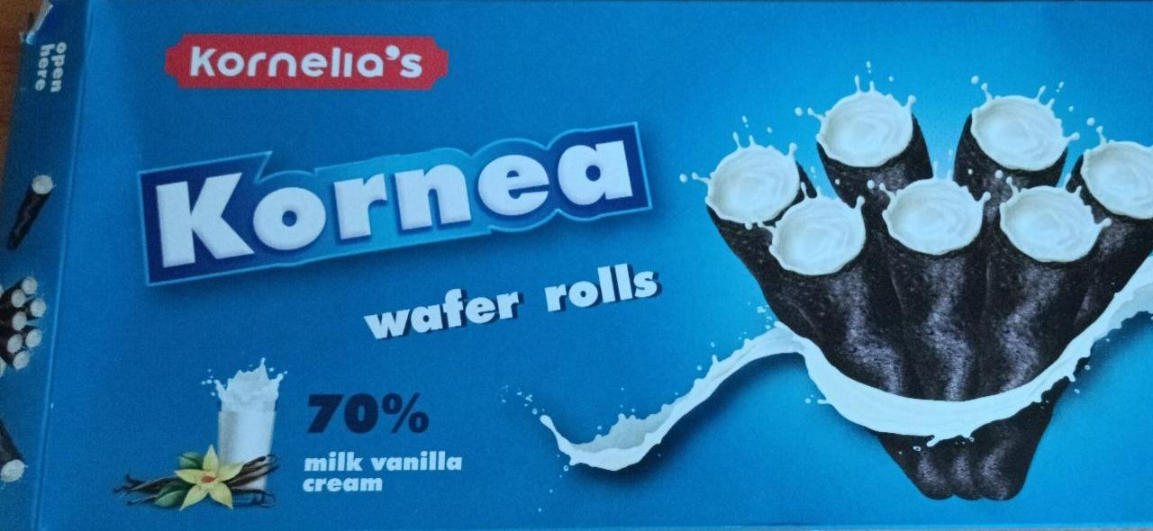 Fotografie - Kornea wafer rolls 70% milk vanilla cream Kornelia's