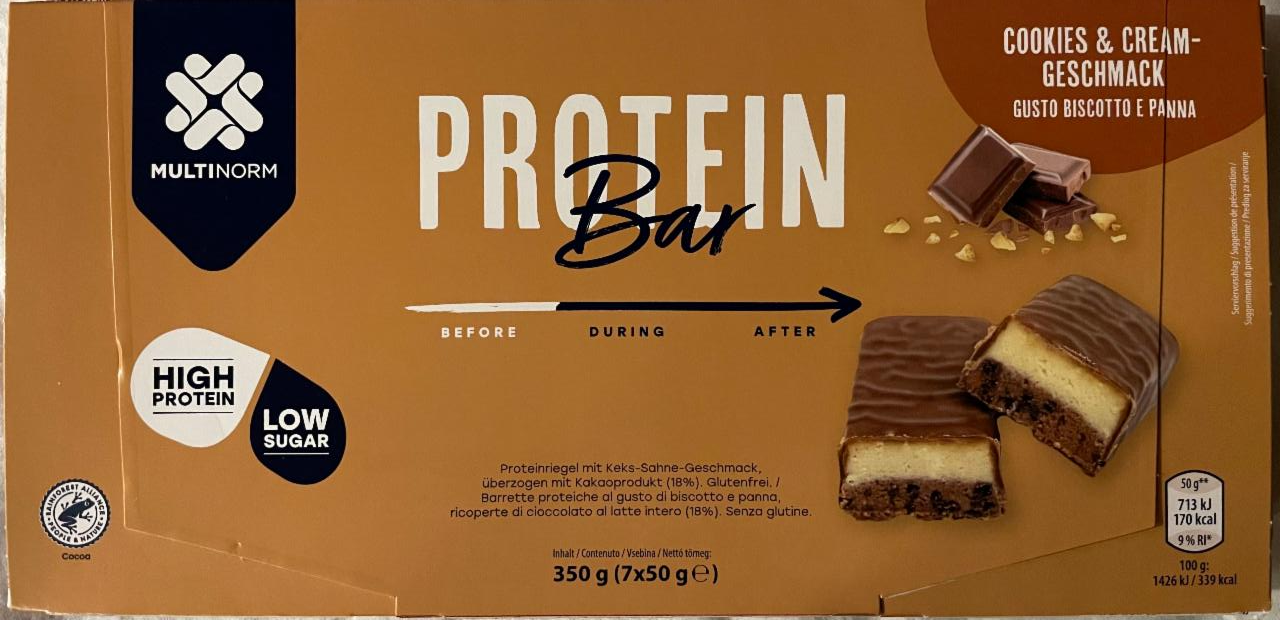 Fotografie - Protein Bar Cookies & Cream Geschmack Multinorm