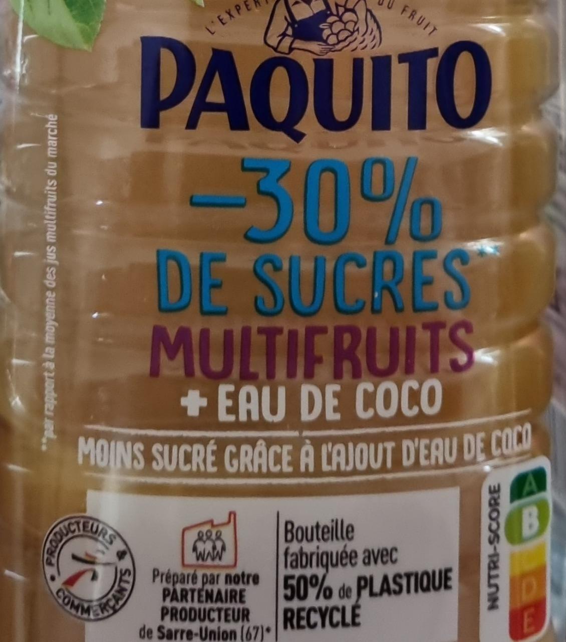 Fotografie - Multifruits + eau de coco -30% de suckres Paquito
