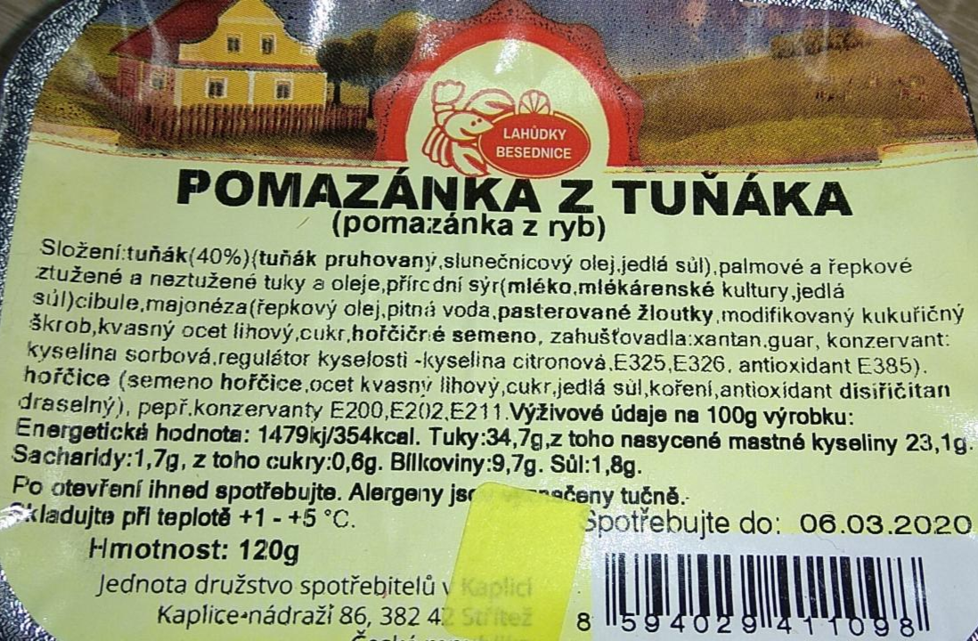 Fotografie - Pomazánka z tuňáka (pomazánka z ryb) Lahůdky Besednice