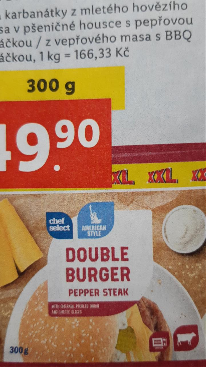 Fotografie - Double burger Pepper Steak Chef Select