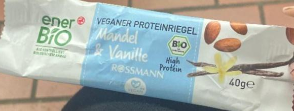 Fotografie - Veganer Proteinriegel Mandel & Vanille bio EnerBio