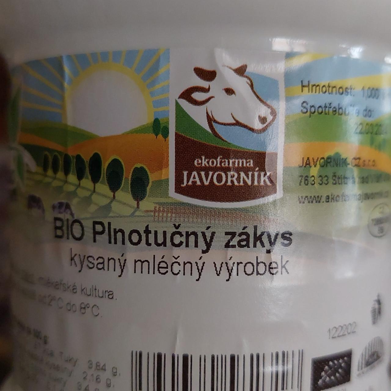 Fotografie - Bio plnotučný zákys ekofarma Javorník