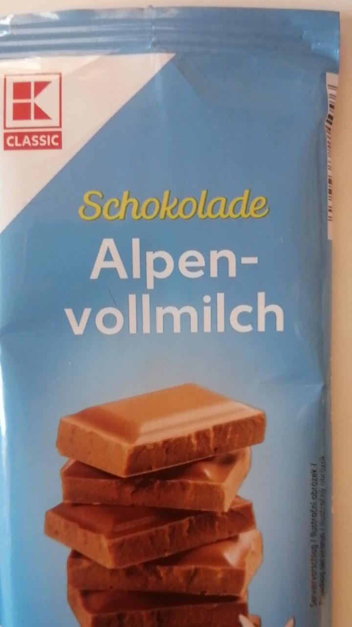 Fotografie - Schokolade Alpenvollmilch K-Classic