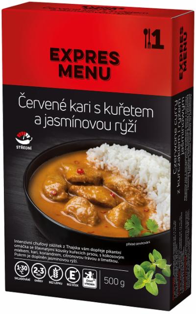 Fotografie - Červené kari s kuřetem a jasmínovou rýží Expres menu